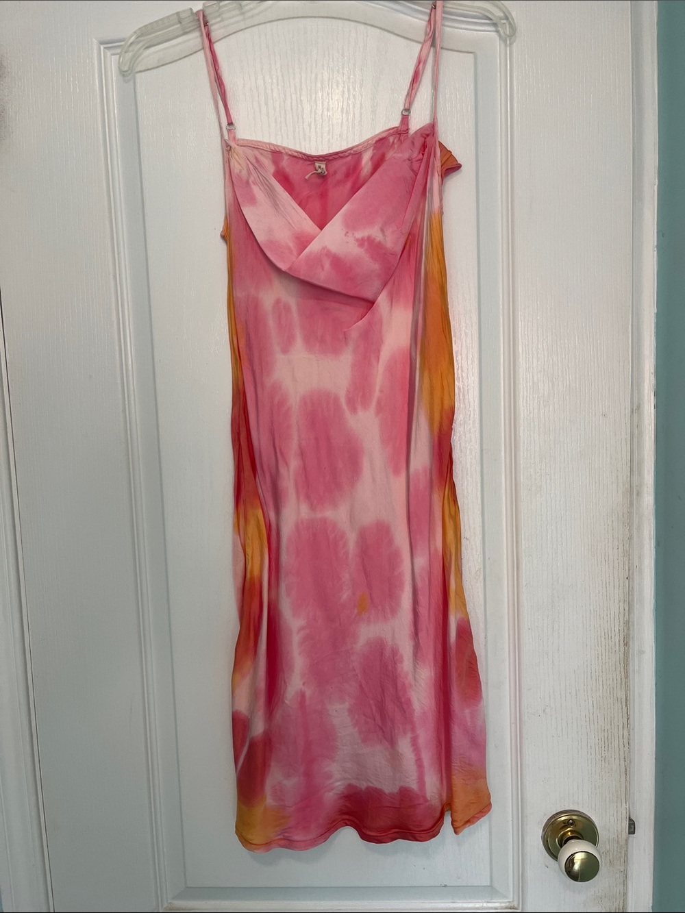 Urban Outfitters Pink and Orange Tie-Dye Slip Dress